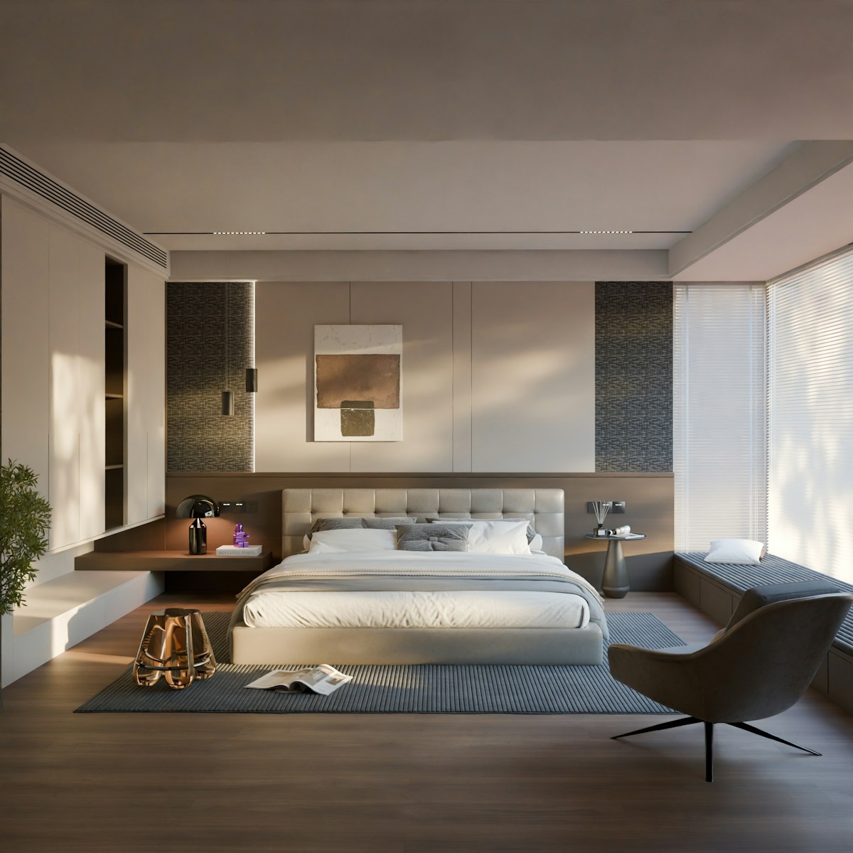 Dormitorio principal con acabados de calidad